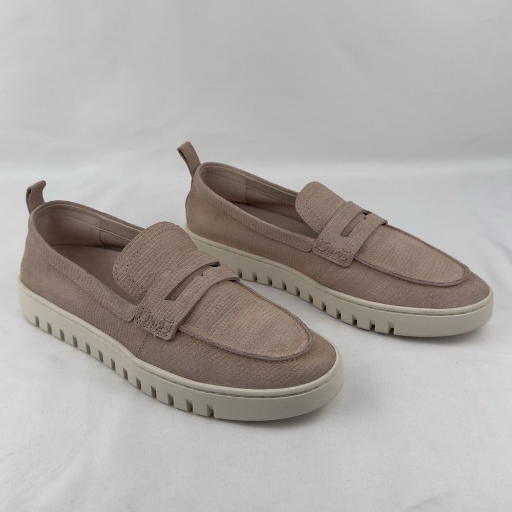 Vionic Uptown Penny Loafers Women's 9.5 Cobblestone Suede Orthotic Comfort